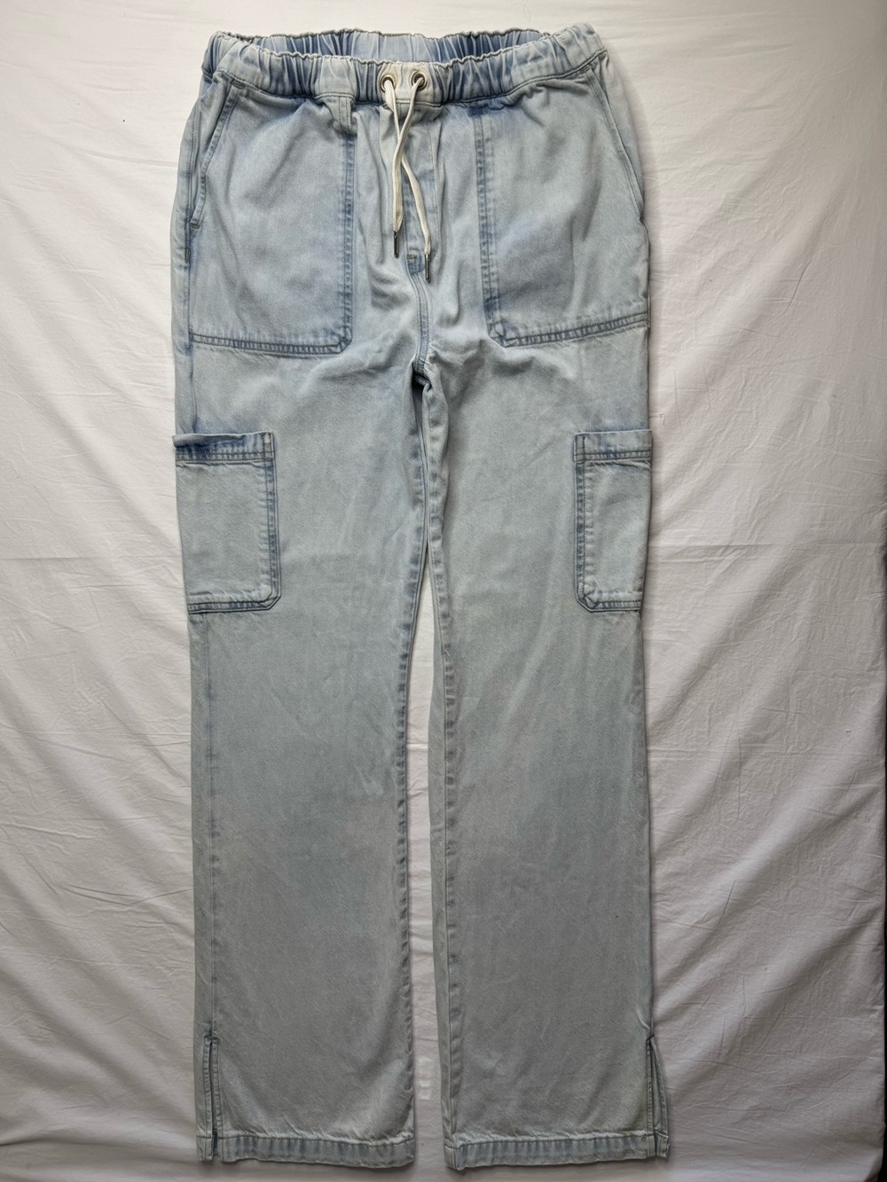 Hudson - Light Wash Denim Cargo Drawstring Pants